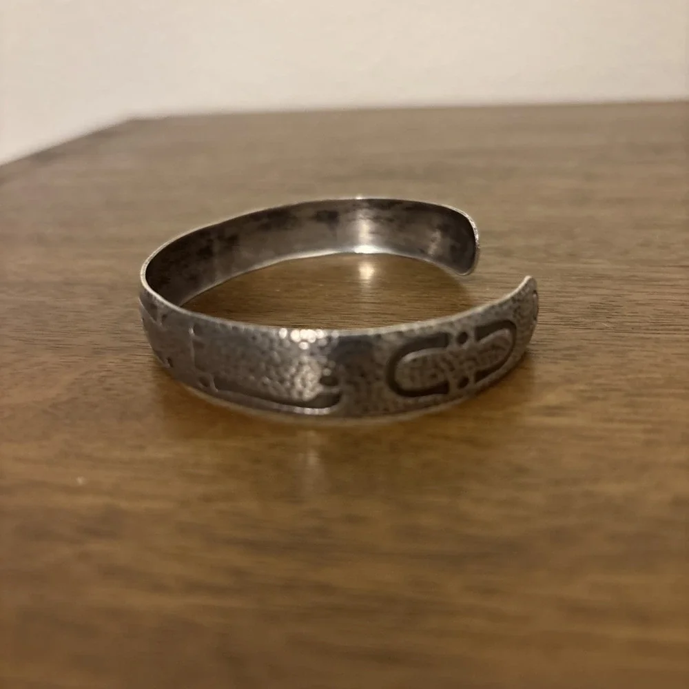 Vintage Wohelo Campfire Girls sterling silver cuff bracelet by JJ White 15 g - Picture 2 of 6